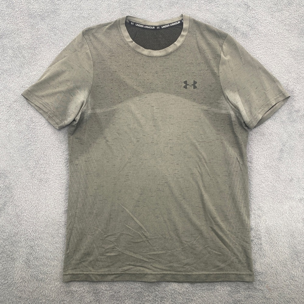 Under Armour Seamless Training T-Shirt Mens Large Green Short Sleeve 1351449